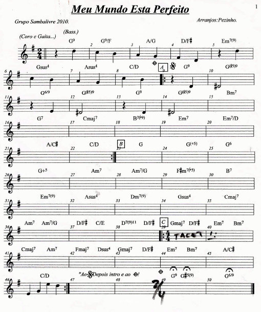 Página 1 da partitura