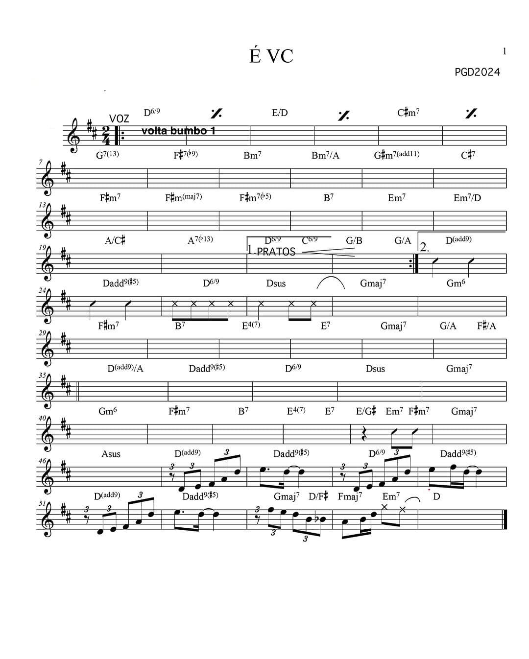 Página 1 da partitura