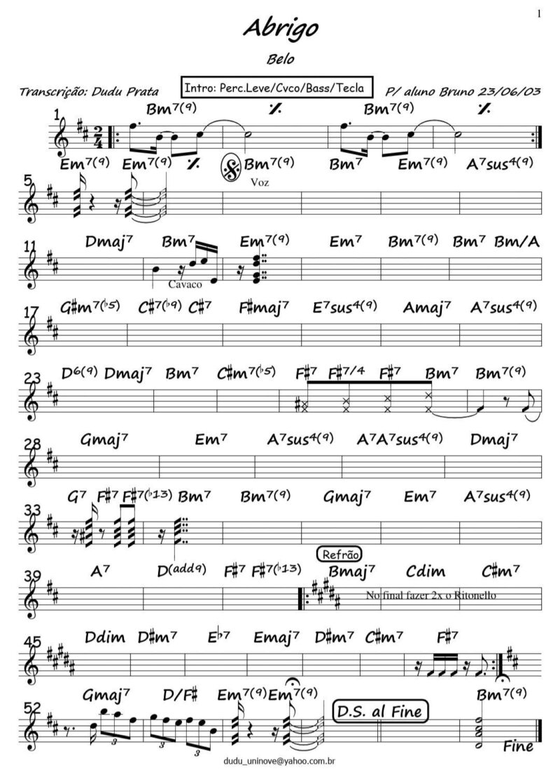 Página 1 da partitura