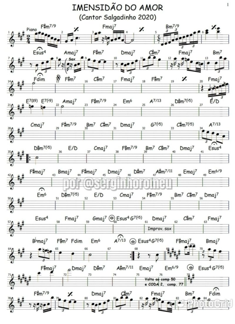 Página 1 da partitura